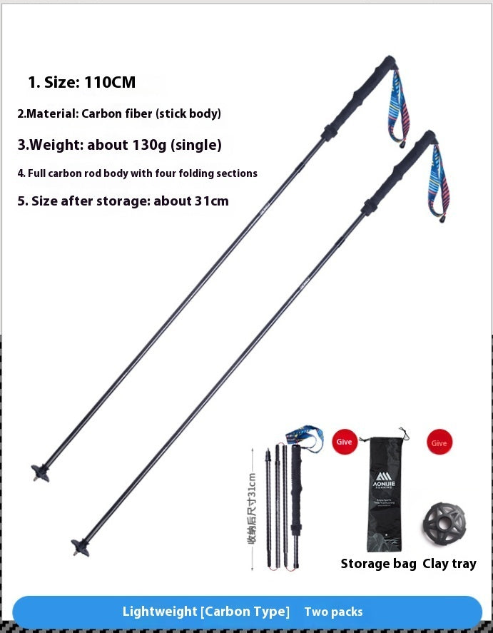 Carbon Fiber Folding Trekking Pole Off Road Cane