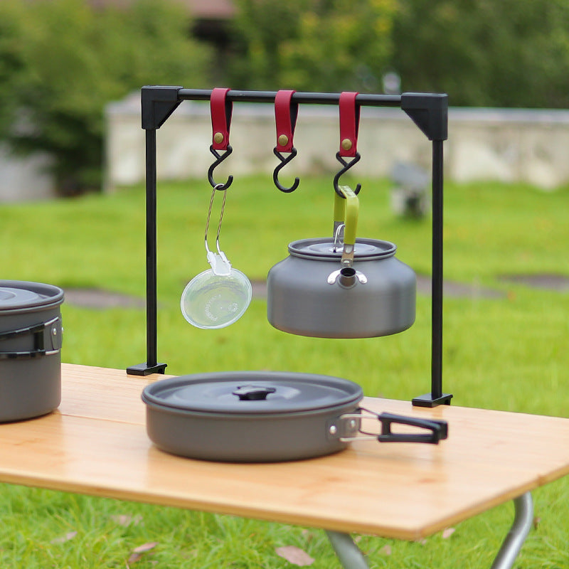 Adjustable Camping Cookware Rack Desk Clamp Hook Storage