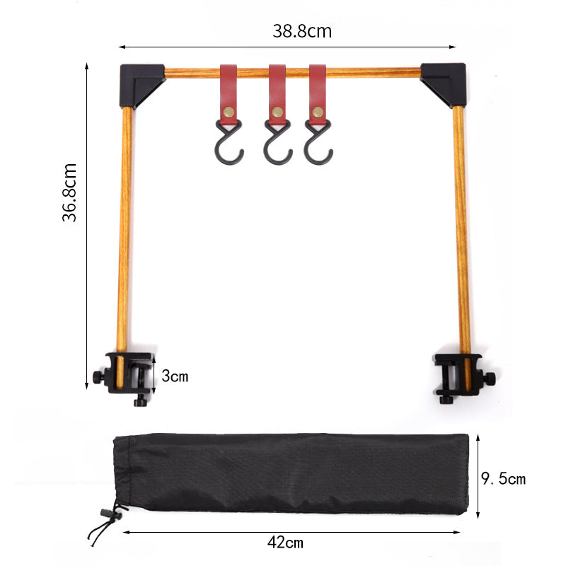 Adjustable Camping Cookware Rack Desk Clamp Hook Storage