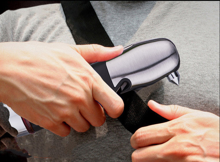 Multi Function LED Camping Flashlight Escape Hammer