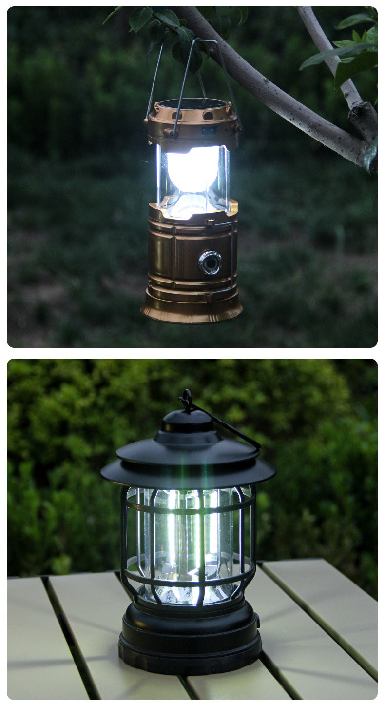 Vintage Revolving Camping Lantern Rechargeable Portable Tent Light