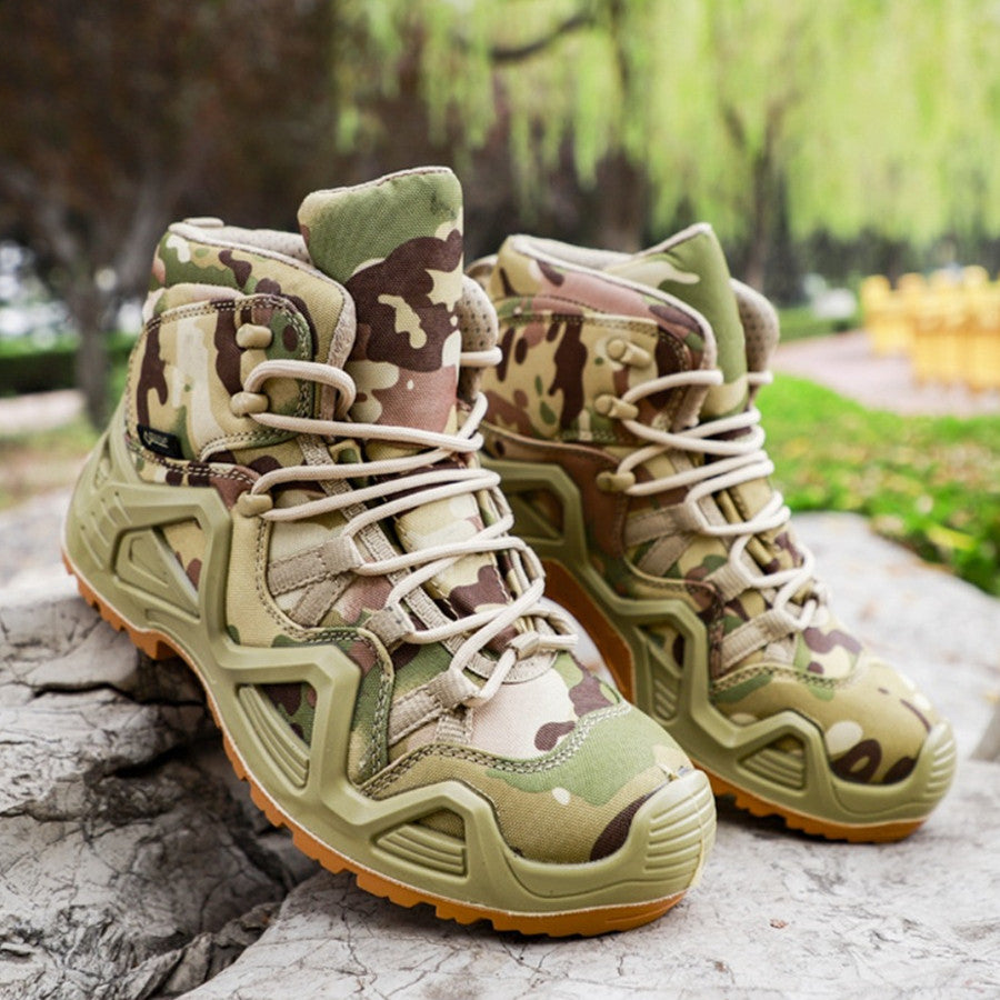 Mid Top Military Combat Hiking Boots Outdoor Training Shoes