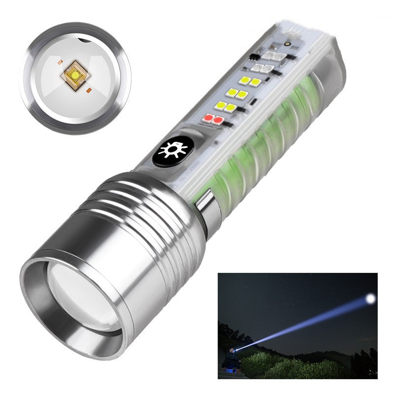 Rechargeable LED Laser UV Flashlight Waterproof Camping Torch