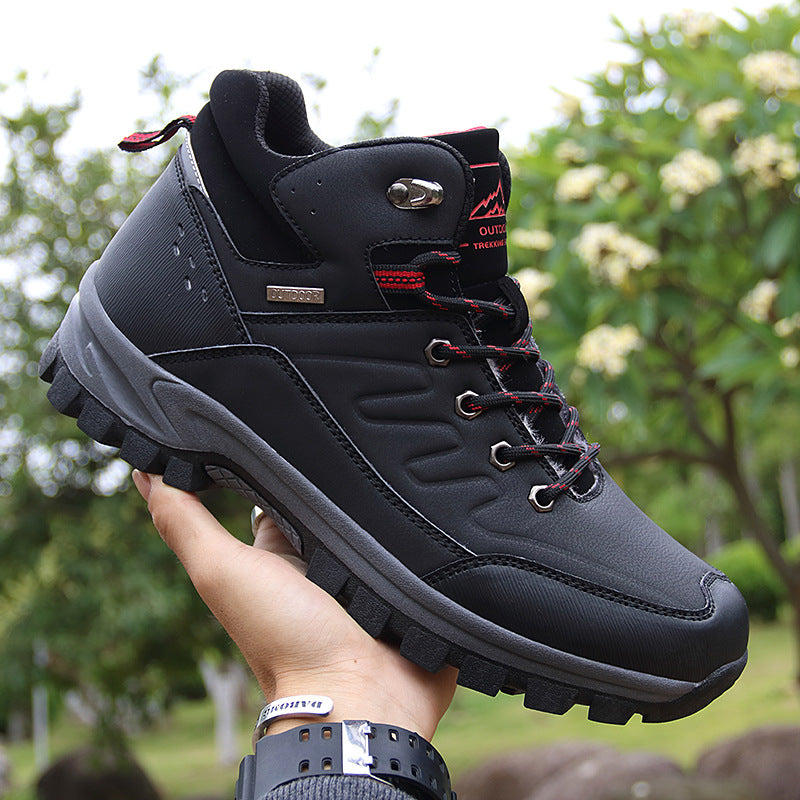 Men High Top Outdoor Hiking Boots Single Layer Shoes