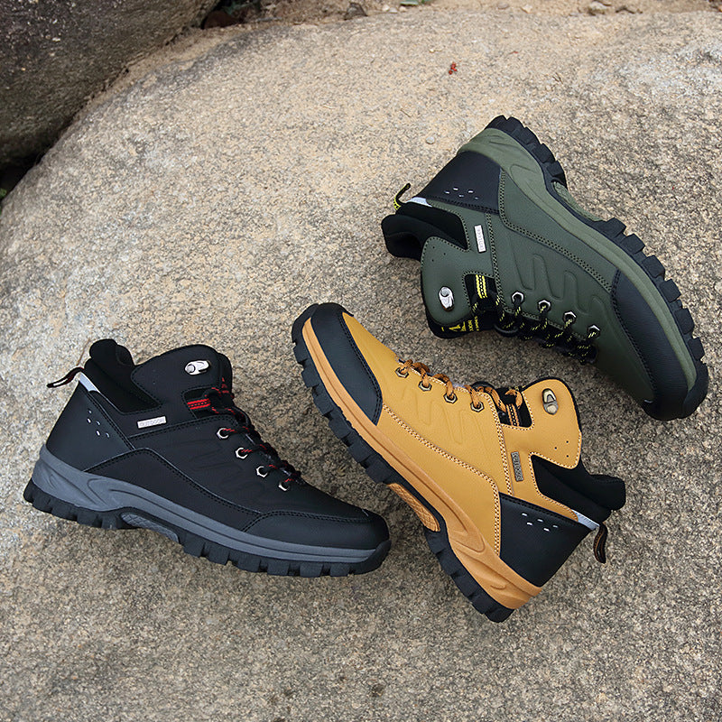 Men High Top Outdoor Hiking Boots Single Layer Shoes