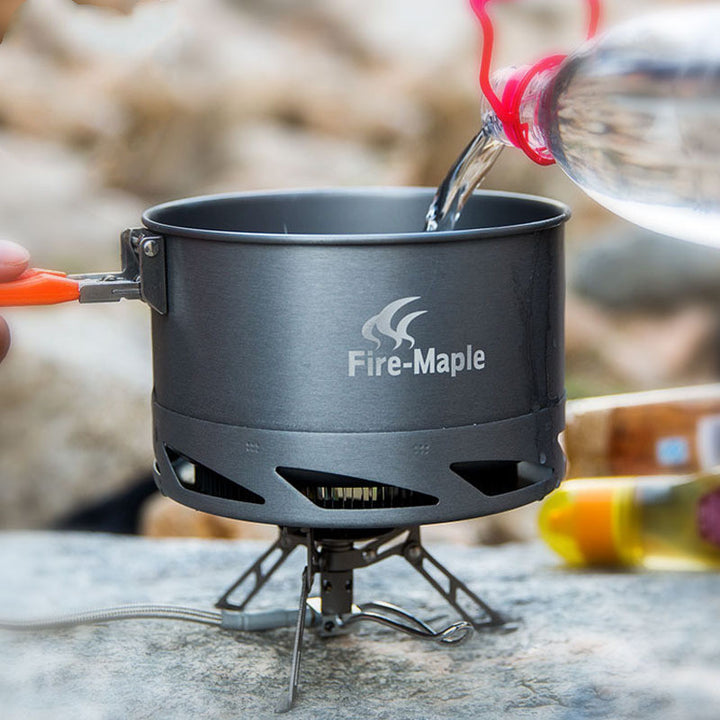 Camping Cookware Set Heat Exchanger Pot Kettle Outdoor Tableware