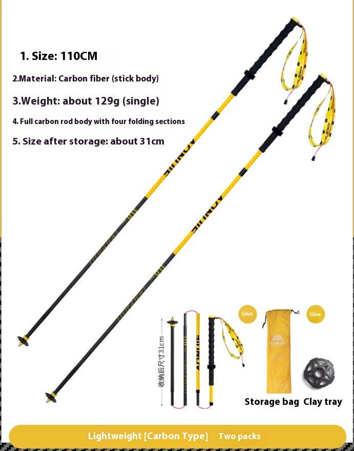 Carbon Fiber Folding Trekking Pole Off Road Cane