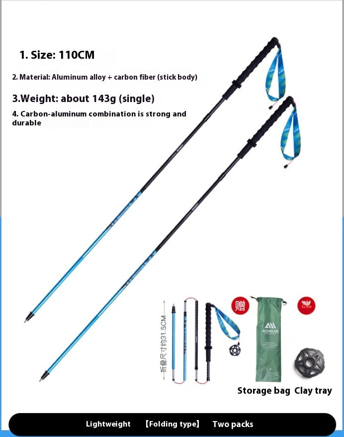 Carbon Fiber Folding Trekking Pole Off Road Cane
