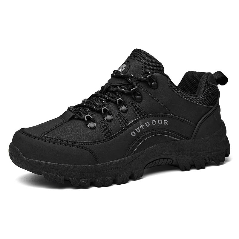 Men Autumn Winter Leather Low Top Hiking Boots