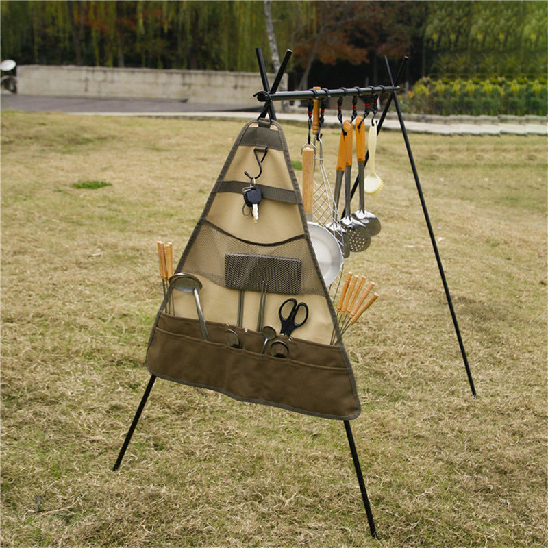 Outdoor Camping Utensil Storage Bag Foldable Hanging Cookware Organizer
